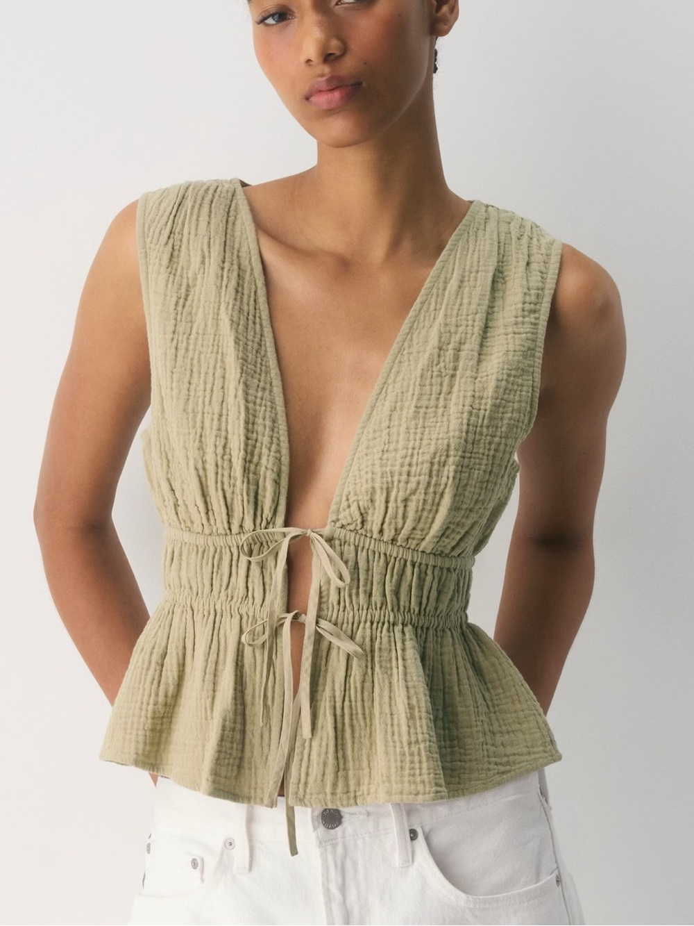 NWT Aritzia LITTLE MOON Airplush Cotton Monterosso Top, Size Large